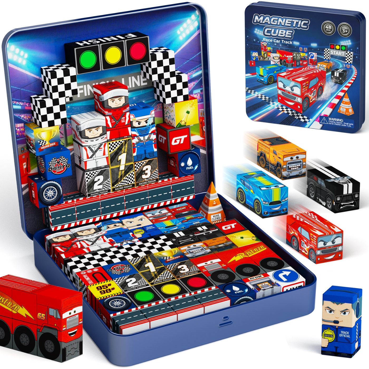 48 delar magnetiska racingblock (2 cm) SC-048