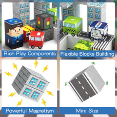 49 delar magnetiska stadstrafikblock (2 cm) CSJT-049