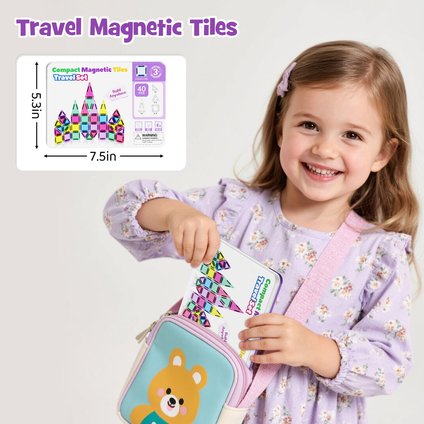 40PCS Magnetic Tiles Set S1100 image 1