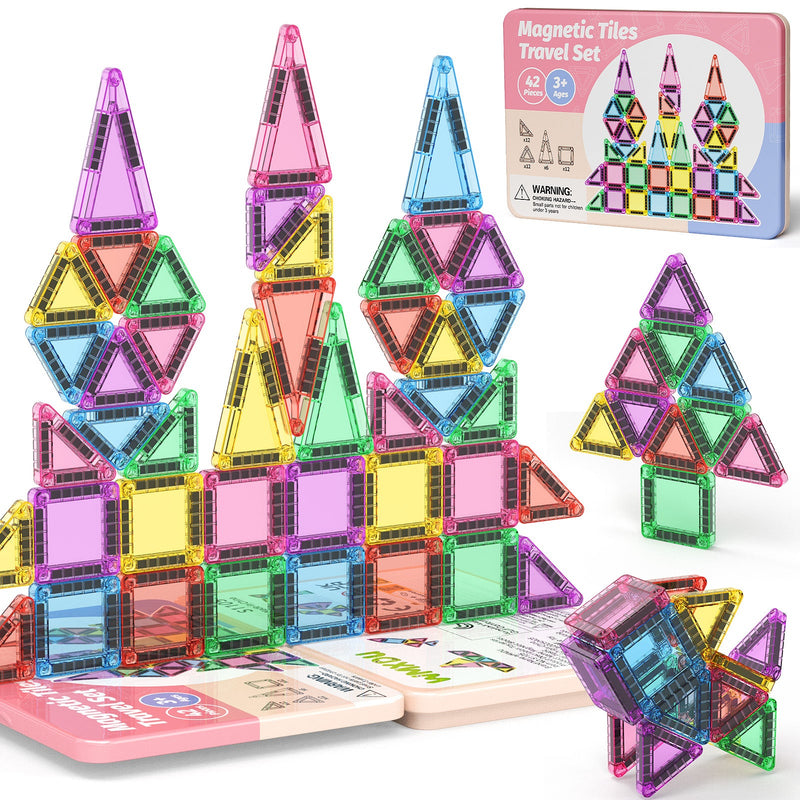 42PCS Candy Colors Magnetic Tiles Set S1105 image 4