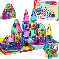 42PCS Glitter Candy Colors Magnetic Tiles Set S1110 image 2