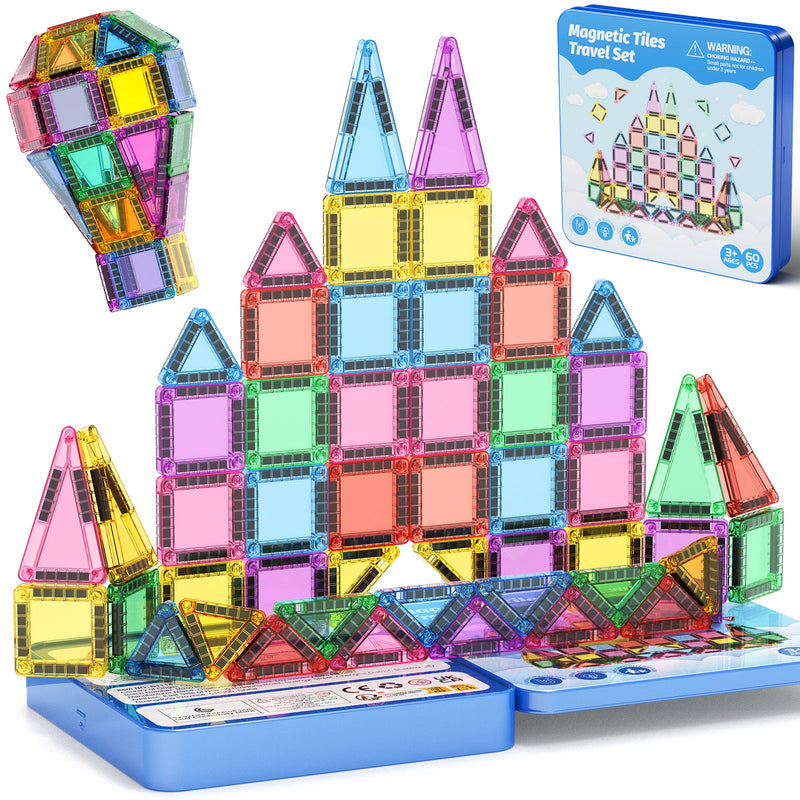 60PCS Candy Colors Magnetic Tiles Set S1114 image 2